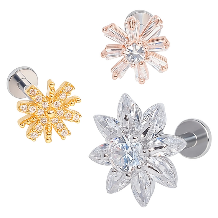 ボディピアス CZ フラワー&amp;スノーフレーク | ピアス専門店HOMESLICEPRODUCTIONS | 詳細画像1 