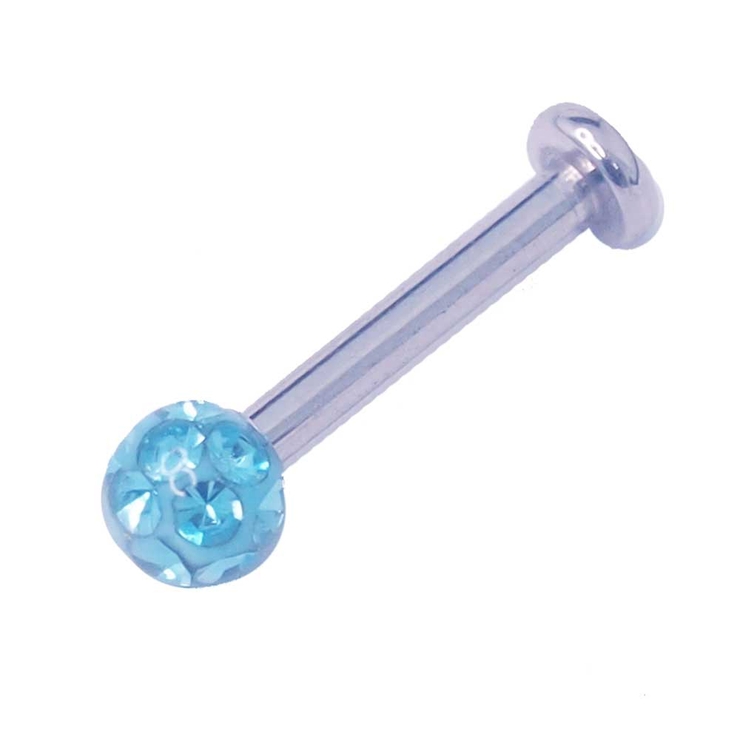 シルバー×アクア | ボディピアス エポキシクリスタルパヴェボール インターナル | ピアス専門店HOMESLICEPRODUCTIONS