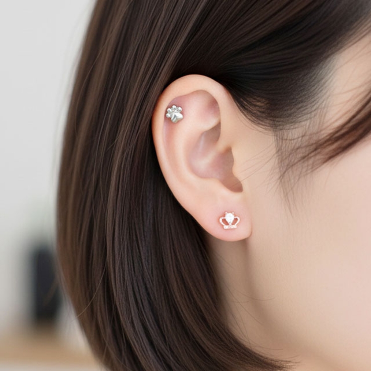 ボディピアス CZ クラウン＆パウ | ピアス専門店HOMESLICEPRODUCTIONS | 詳細画像7 