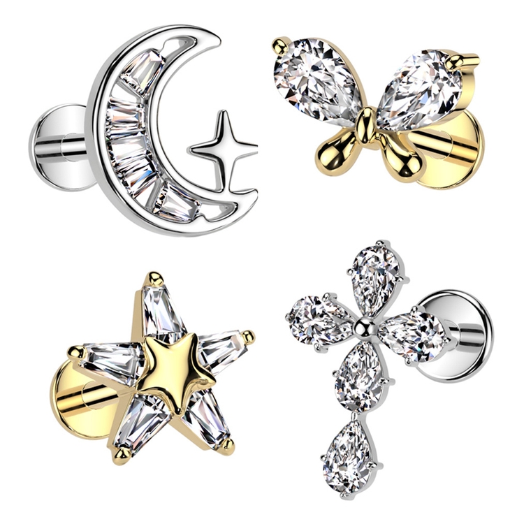 ボディピアス16G 18G ラブレットスタッド | ピアス専門店HOMESLICEPRODUCTIONS | 詳細画像1 