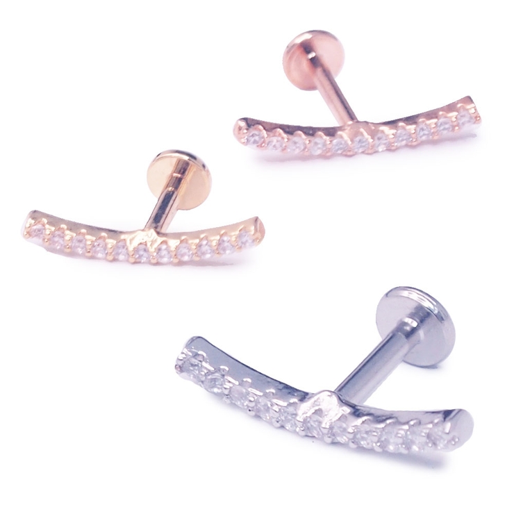 ボディピアス CZジュエル カーブライン | ピアス専門店HOMESLICEPRODUCTIONS | 詳細画像1 