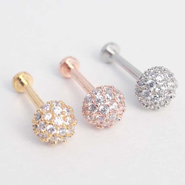 ボディピアス CZパヴェ 6mmボール | ピアス専門店HOMESLICEPRODUCTIONS | 詳細画像8 