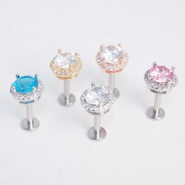 ボディピアス ラウンドプロングCZ インターナル | ピアス専門店HOMESLICEPRODUCTIONS | 詳細画像12 