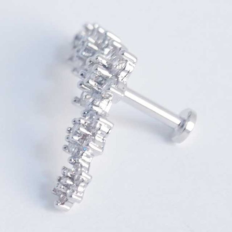 316Lサージカルステンレス 5ダブルティアード CZフラワー | ピアス専門店HOMESLICEPRODUCTIONS | 詳細画像5 