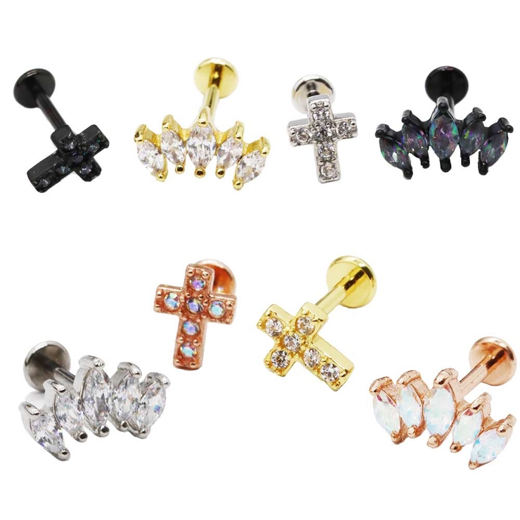 ボディピアス CZトップ 5ジュエルマーキーズ＆6ジュエルクロス | ピアス専門店HOMESLICEPRODUCTIONS | 詳細画像1 