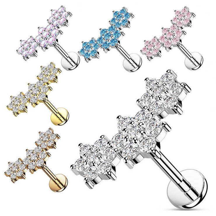 ボディピアス トリプルジュエル CZ | ピアス専門店HOMESLICEPRODUCTIONS | 詳細画像1 