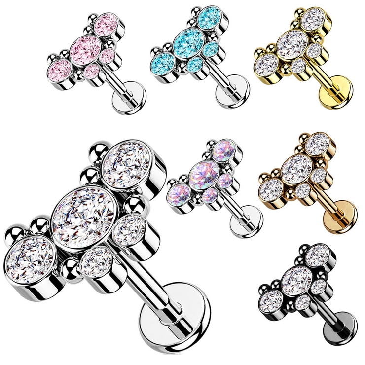 ボディピアス 16G 5ジュエル | ピアス専門店HOMESLICEPRODUCTIONS | 詳細画像1 