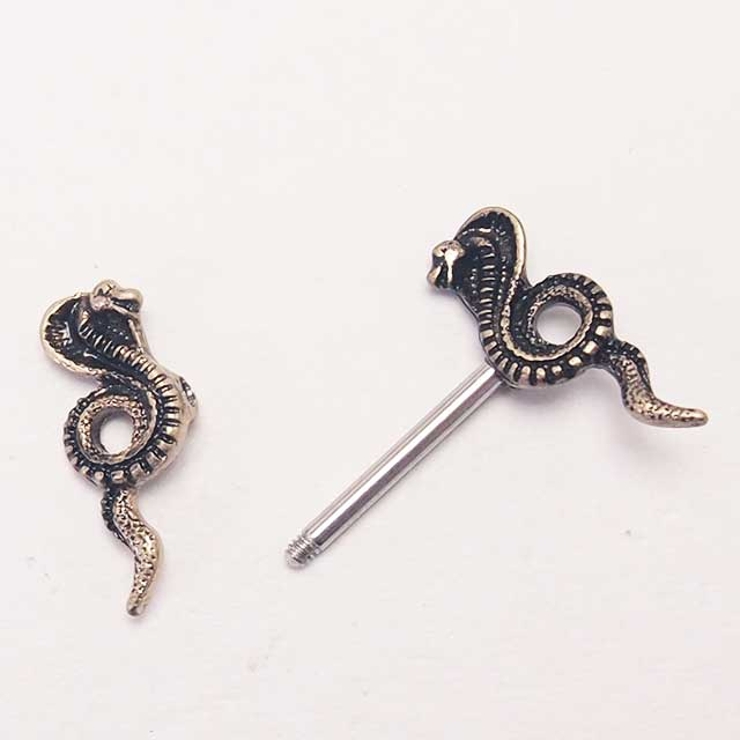 ボディピアス 14G トラガス ニップル バーベル コブラ ニップルピアス 