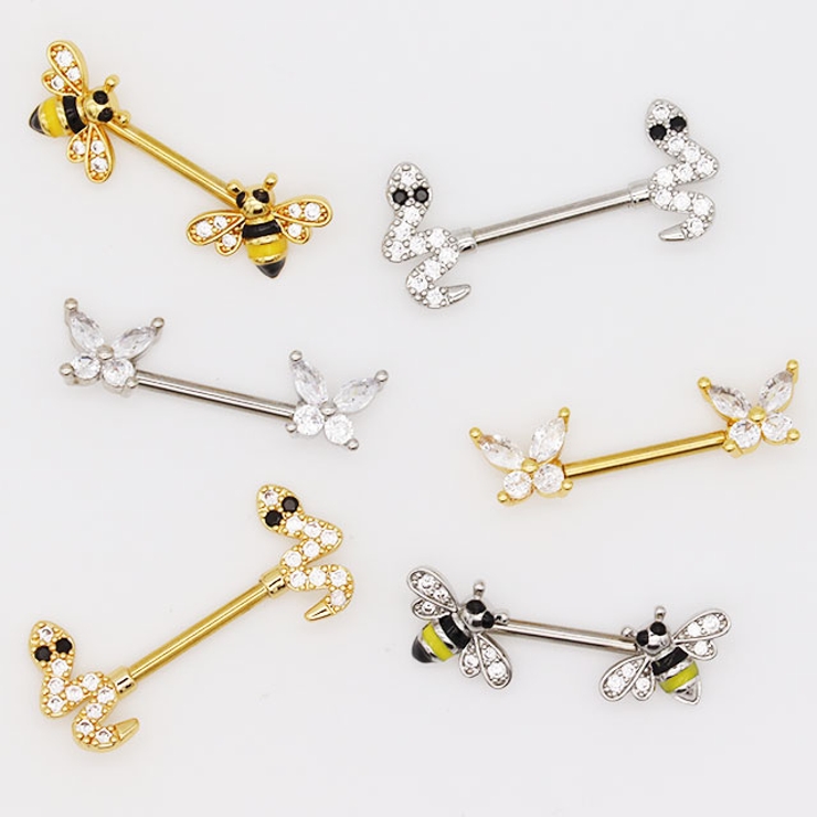 Amazon | Prjndjw フェイクニップルピアス サージカルスチール