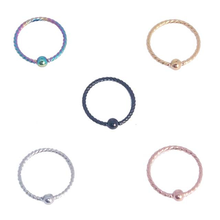 鼻ピアス ツイストロープ ボール＆ジュエルボール | ピアス専門店HOMESLICEPRODUCTIONS | 詳細画像2 