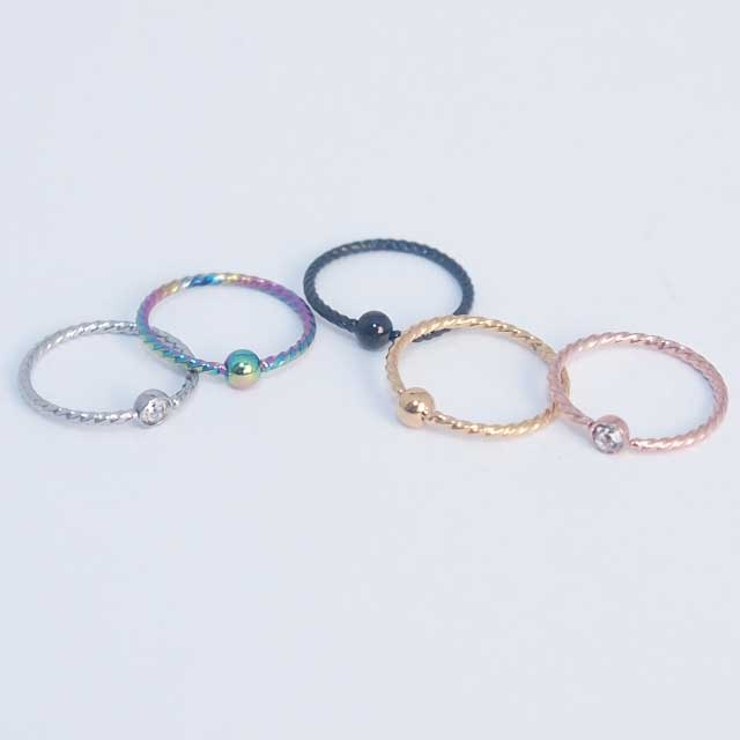 鼻ピアス ツイストロープ ボール＆ジュエルボール | ピアス専門店HOMESLICEPRODUCTIONS | 詳細画像6 