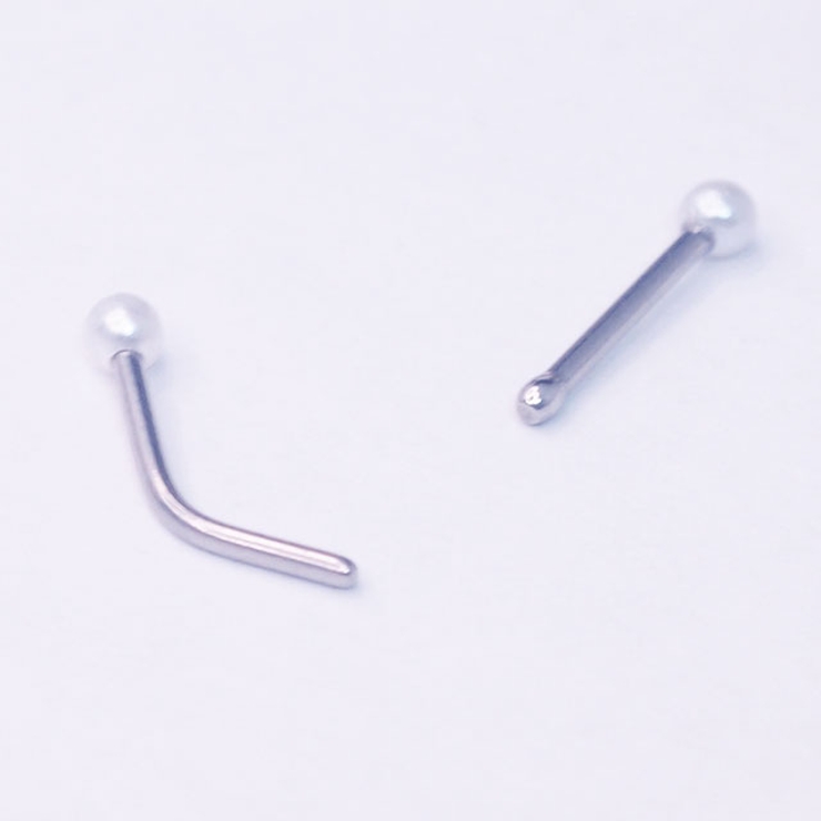 鼻ピアス パールコーティングボール ベンドノーズスタッド＆ノーズピン | ピアス専門店HOMESLICEPRODUCTIONS | 詳細画像4 