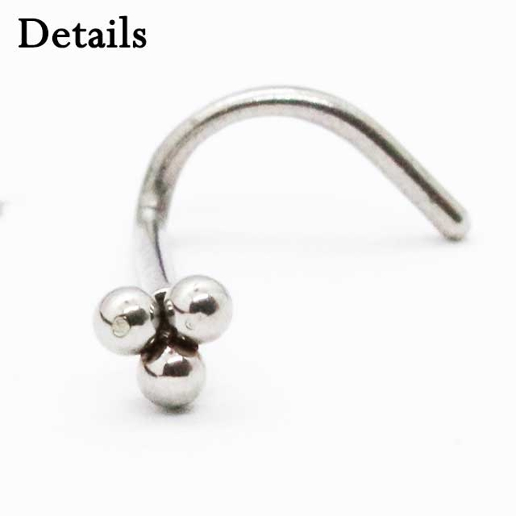 ボディピアス 3ボールクラスター ノーズスクリュー | ピアス専門店HOMESLICEPRODUCTIONS | 詳細画像5 