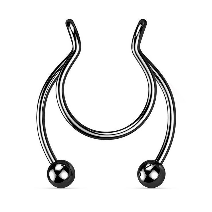 ブラック | ボディピアス フェイク ノーズクリップ | ピアス専門店HOMESLICEPRODUCTIONS