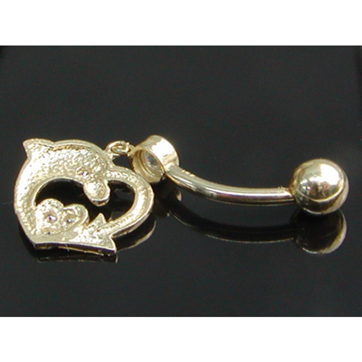 14K ドルフィンハート バナナバーベル【ボディピアス | ピアス専門店HOMESLICEPRODUCTIONS | 詳細画像4 