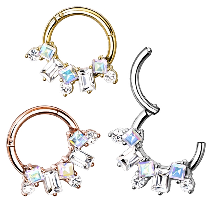 ボディピアス マルチCZファン セグメントリング | ピアス専門店HOMESLICEPRODUCTIONS | 詳細画像1 