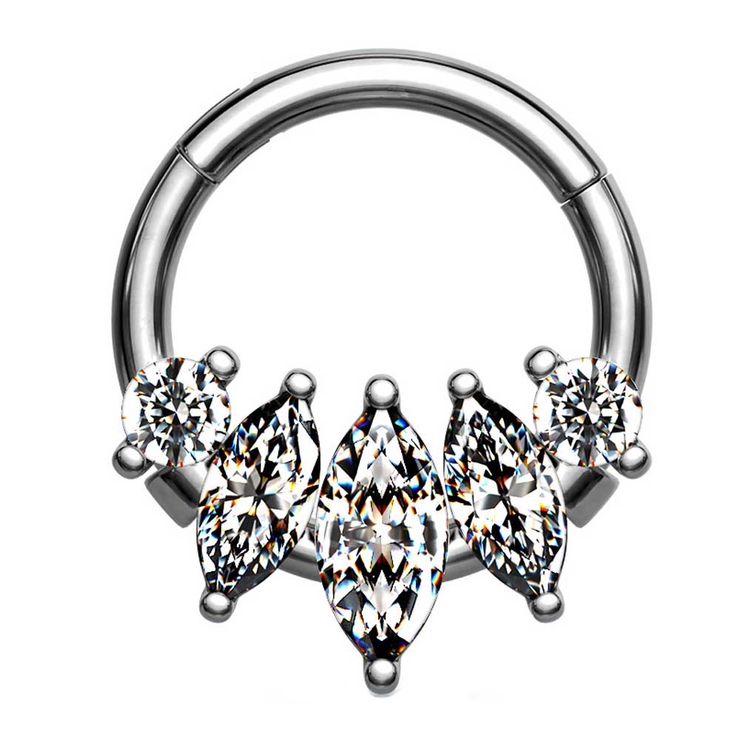 シルバー×クリア | ボディピアス マーキーズ CZ | ピアス専門店HOMESLICEPRODUCTIONS