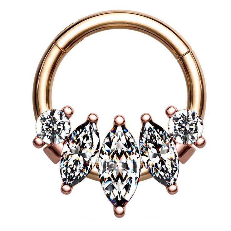 ピンクゴールド×クリア | ボディピアス マーキーズ CZ | ピアス専門店HOMESLICEPRODUCTIONS