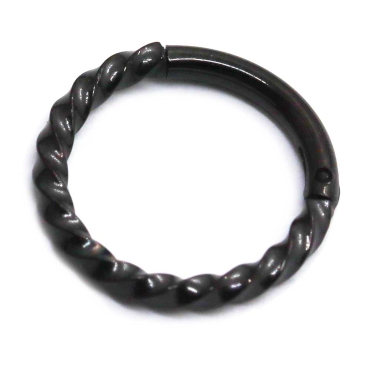 ブラック | ボディピアス ツイスト セグメントリング | ピアス専門店HOMESLICEPRODUCTIONS