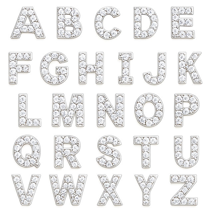 パヴェジュエル イニシャルロゴ(シルバー)ストレートバーベル【ボディピアス ボデ… | ピアス専門店HOMESLICEPRODUCTIONS | 詳細画像2 