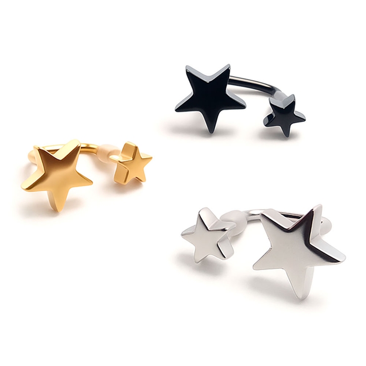 ダブルスターバックピアス16G【ボディピアス ボディーピアス ヘリックス | ピアス専門店HOMESLICEPRODUCTIONS | 詳細画像1 