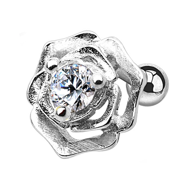 シルバー | 16G ジュエル ローズ | ピアス専門店HOMESLICEPRODUCTIONS