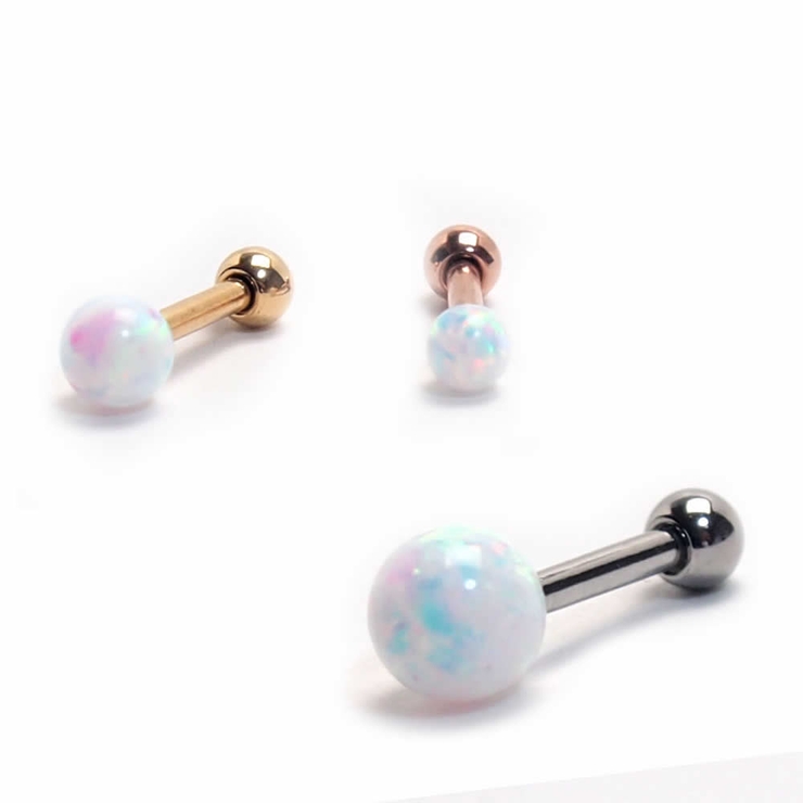 16G オパールボールストレートバーベル【ボディピアス ボディーピアス | ピアス専門店HOMESLICEPRODUCTIONS | 詳細画像1 