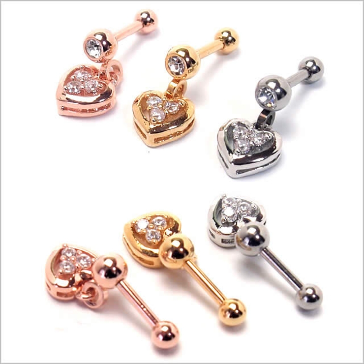 ボディピアス 16G CZフィールドハートダングル | ピアス専門店HOMESLICEPRODUCTIONS | 詳細画像4 
