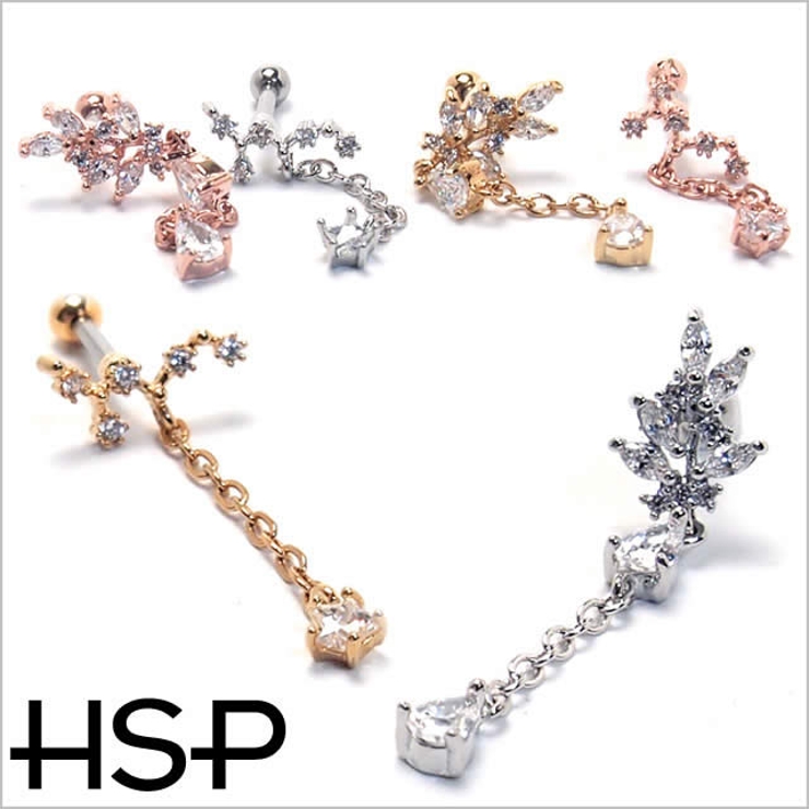 ボディピアス 16G CZロングチェーンダングル | ピアス専門店HOMESLICEPRODUCTIONS | 詳細画像2 