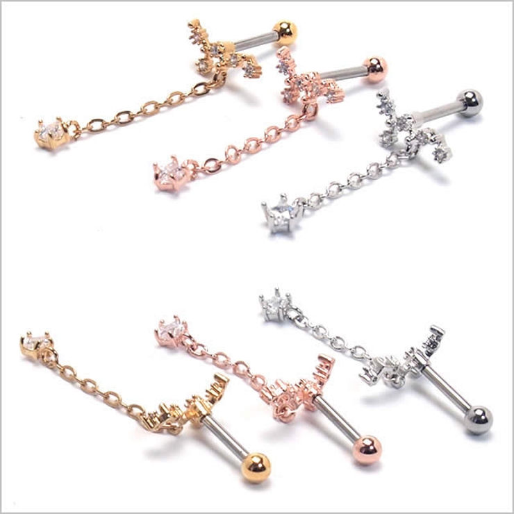 ボディピアス 16G CZロングチェーンダングル | ピアス専門店HOMESLICEPRODUCTIONS | 詳細画像6 