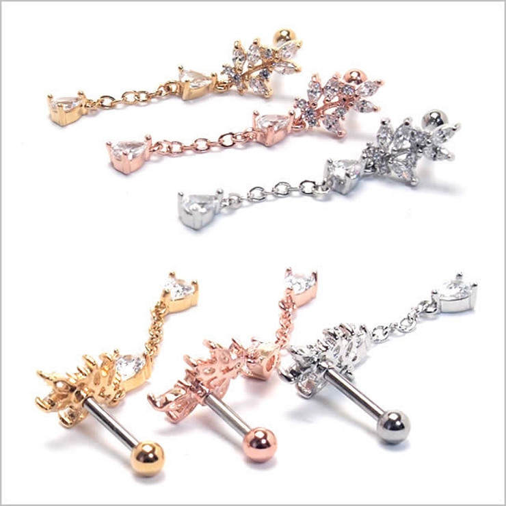 ボディピアス 16G CZロングチェーンダングル | ピアス専門店HOMESLICEPRODUCTIONS | 詳細画像7 