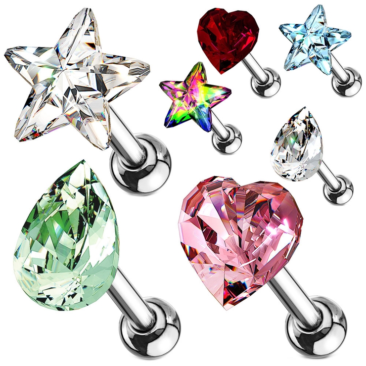 ボディピアス 16G クリスタルトップ | ピアス専門店HOMESLICEPRODUCTIONS | 詳細画像1 