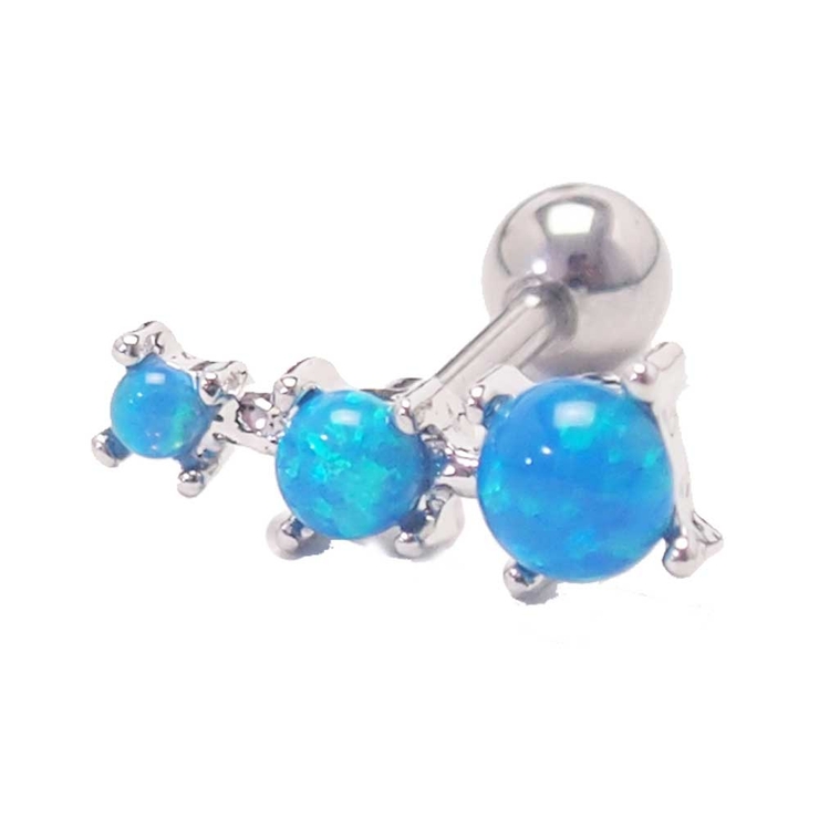 ブルー | トリプルオパール ストレートバーベル 16G | ピアス専門店HOMESLICEPRODUCTIONS