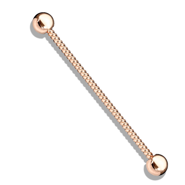 ピンクゴールド | ボディピアス インダストリアル ツイストロープ | ピアス専門店HOMESLICEPRODUCTIONS