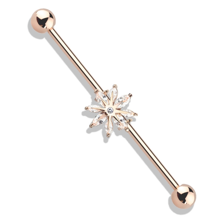 ピンクゴールド | ボディピアス インダストリアル CZマーキーズ | ピアス専門店HOMESLICEPRODUCTIONS