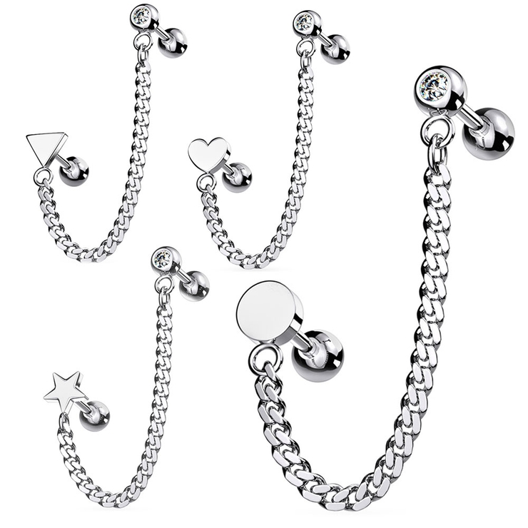 ボディピアス フラットトップバラエティ チェーン | ピアス専門店HOMESLICEPRODUCTIONS | 詳細画像1 