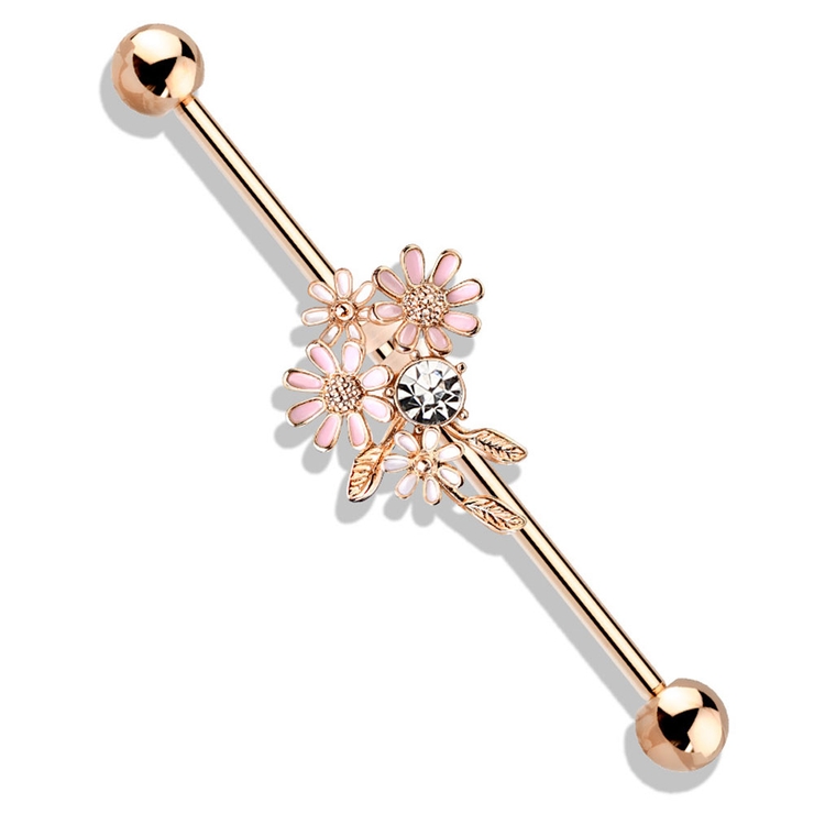 ピンクゴールド | ボディピアス インダストリアル CZ | ピアス専門店HOMESLICEPRODUCTIONS