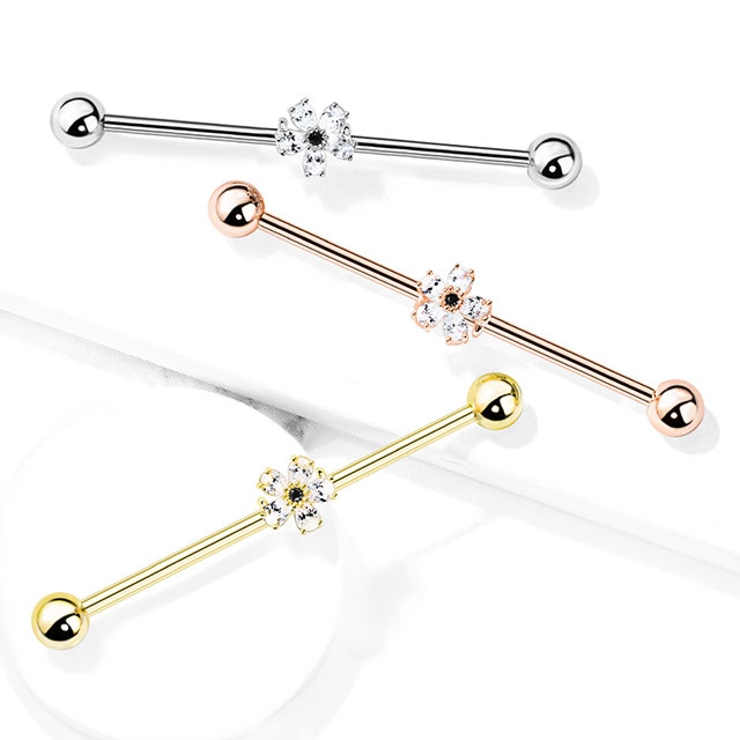 ボディピアス インダストリアル CZ[品番：PW000004913]｜ピアス