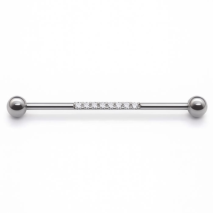 ボディピアスインダストリアル CZバー ストレートバーベル | ピアス専門店HOMESLICEPRODUCTIONS | 詳細画像4 