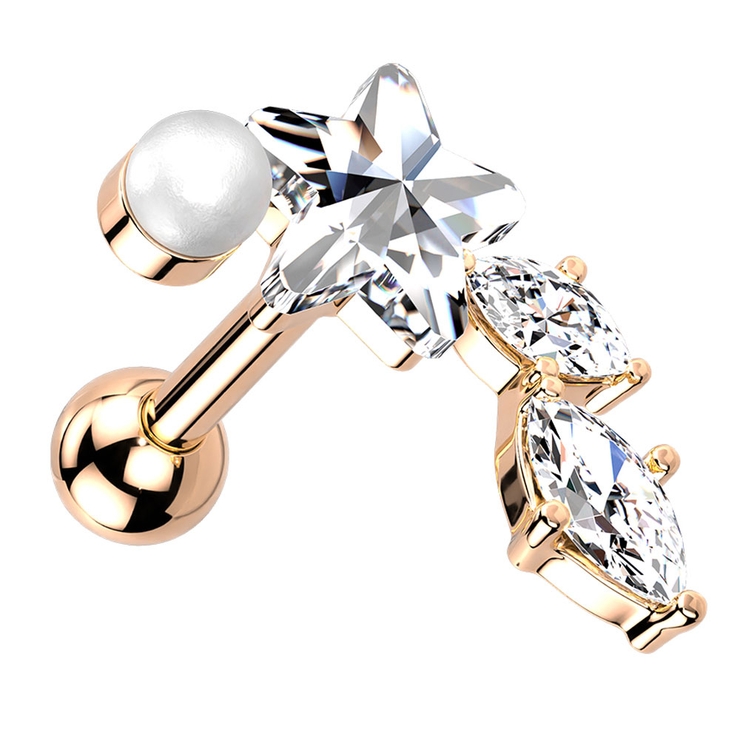 ピンクゴールド | ボディピアス 16G ストレートバーベル | ピアス専門店HOMESLICEPRODUCTIONS