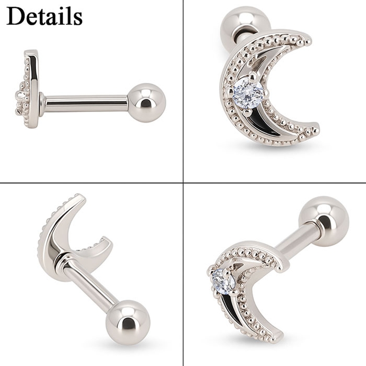 ストレートバーベル 16G クレセントムーン | ピアス専門店HOMESLICEPRODUCTIONS | 詳細画像5 