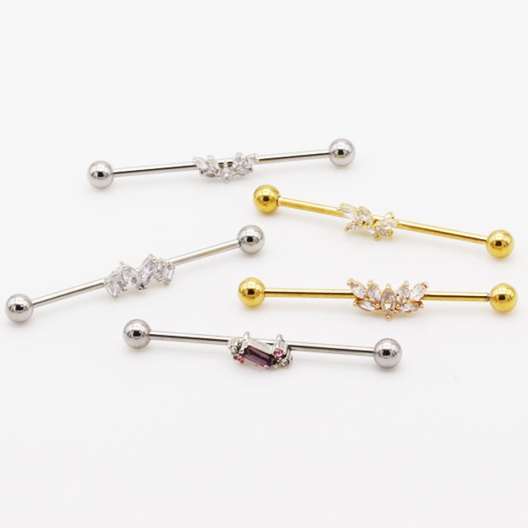 ボディピアス 14G インダストリアル[品番：PW000005780]｜ピアス