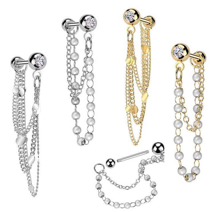 軟骨ピアス 16G チェーン | ピアス専門店HOMESLICEPRODUCTIONS | 詳細画像1 