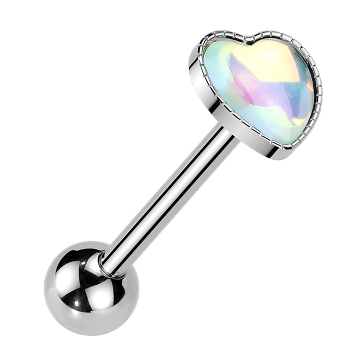 シルバー×ホワイト | ボディピアス 14G 舌ピアス | ピアス専門店HOMESLICEPRODUCTIONS