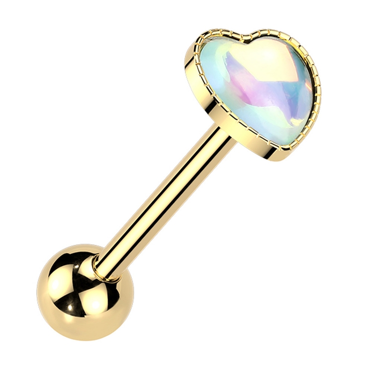 ゴールド×ホワイト | ボディピアス 14G 舌ピアス | ピアス専門店HOMESLICEPRODUCTIONS