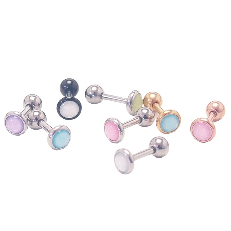 ブライトフラットストーン ストレートバーベル 16G | ピアス専門店HOMESLICEPRODUCTIONS | 詳細画像1 