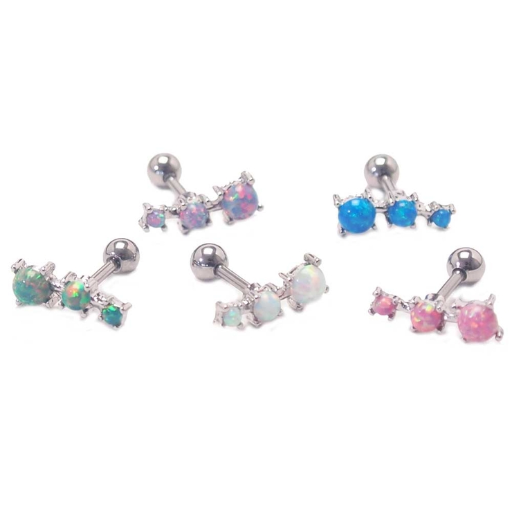 トリプルオパール ストレートバーベル 16G | ピアス専門店HOMESLICEPRODUCTIONS | 詳細画像1 