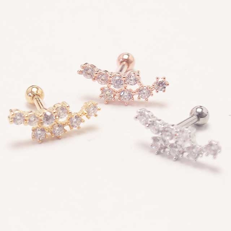 ボディピアス CZダブルカーブライン ストレートバーベル | ピアス専門店HOMESLICEPRODUCTIONS | 詳細画像11 