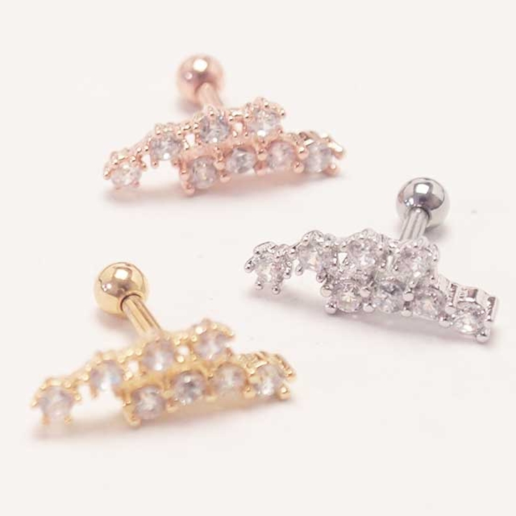 ボディピアス CZダブルカーブライン ストレートバーベル | ピアス専門店HOMESLICEPRODUCTIONS | 詳細画像12 