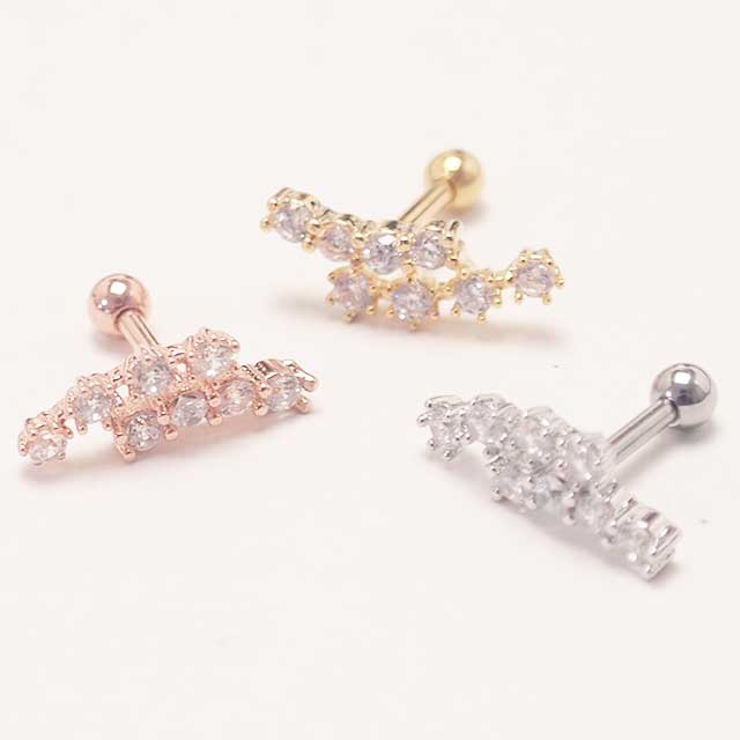 ボディピアス CZダブルカーブライン ストレートバーベル | ピアス専門店HOMESLICEPRODUCTIONS | 詳細画像13 